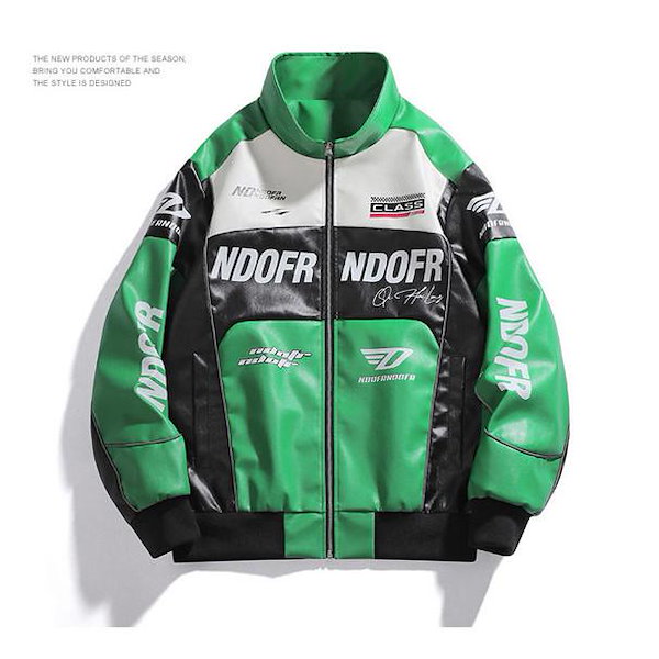 Qoo10] スタジャン バイクジャケット ブルゾン