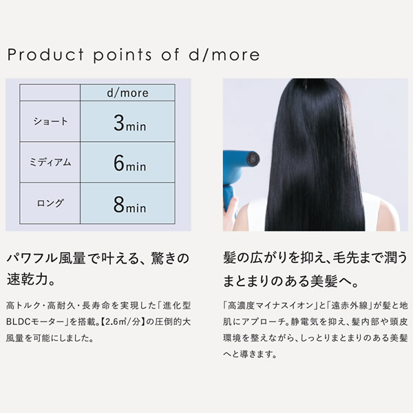 ラディアント ヘアドライヤー ディモア (送料無料) ドライヤー 大風量 速乾ドライヤー マイナスイオン 時短 ハイパワー radiant d/more 寝ぐせ くせ毛 ヘアケア おすすめ 人気