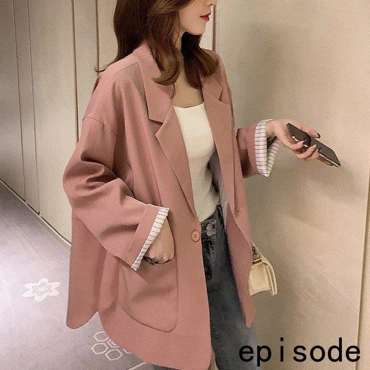 ブレザースーツレディースきれいめ春秋長袖ゆったりオフィスカジュアル大きいサイズ韓国風通勤OLオシャレジャケットロング丈3色 ブレザースーツレディースきれいめ春秋長袖ゆったりオフィスカジュアル大きいサイズ韓国風通勤OLオシャレジャケットロング丈3色