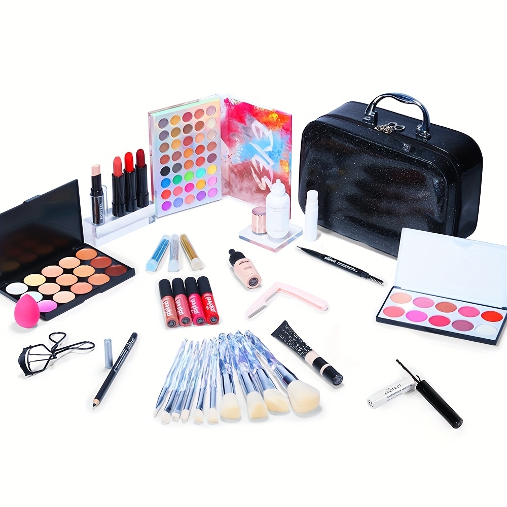 POPFEEL マルチファンクショナル メイクアップボックス ミラー付き ツール アイシャドウ ブラッシュ リップスティック パウダーブラシセット 母の日ギフト POPFEEL マルチファンクショナル メイクアップボックス ミラー付き ツール アイシャドウ ブラッシュ リップスティック パウダーブラシセット 母の日ギフト