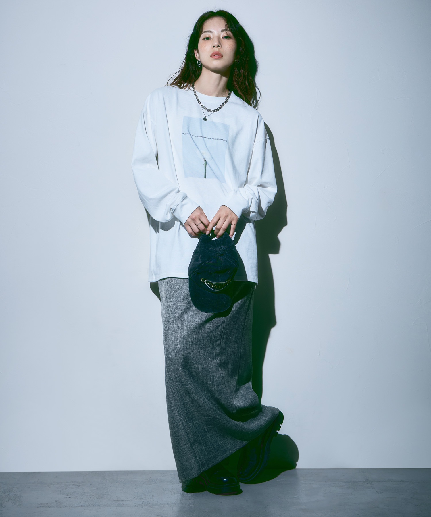 リネンタッチハイウエストタイトスカート ボトムス スカート ナロースカート タックスカート ロング丈 ロング タイト スカート Iライン セットアップ リネン風 タック 無地 ウエストゴム