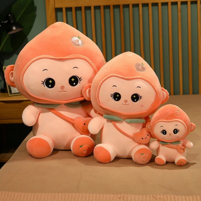 80cm ぬいぐるみ もも モモ 桃 ピーチ peach モンキー 子供 おもちゃ 動物 可愛い かわいい 彼女に ふわふわで癒される クリスマスプレゼント monkey サル 猿 さる クッション