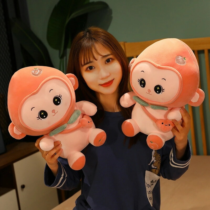 80cm ぬいぐるみ もも モモ 桃 ピーチ peach モンキー 子供 おもちゃ 動物 可愛い かわいい 彼女に ふわふわで癒される クリスマスプレゼント monkey サル 猿 さる クッション