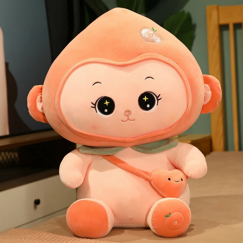 80cm ぬいぐるみ もも モモ 桃 ピーチ peach モンキー 子供 おもちゃ 動物 可愛い かわいい 彼女に ふわふわで癒される クリスマスプレゼント monkey サル 猿 さる クッション