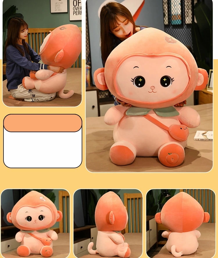 80cm ぬいぐるみ もも モモ 桃 ピーチ peach モンキー 子供 おもちゃ 動物 可愛い かわいい 彼女に ふわふわで癒される クリスマスプレゼント monkey サル 猿 さる クッション