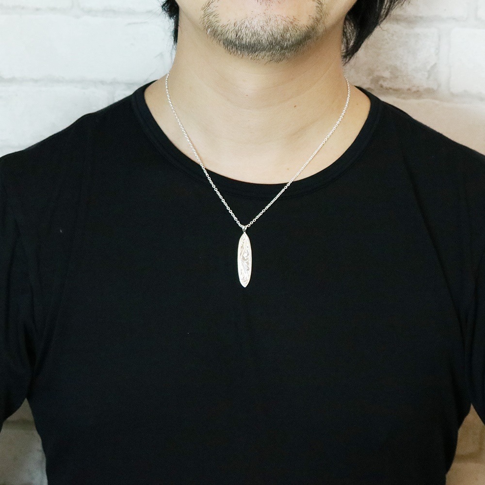 ハワイアンジュエリー サーフボードネックレス シルバー925製 スクロール 波 海 pattayablatt.com