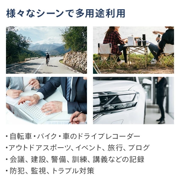 液晶画面付き ウェアラブル小型ビデオカメラ 広角 180度回転レンズ WKS612 ブラック 液晶画面付き ウェアラブル小型ビデオカメラ 広角 180度回転レンズ WKS612 ブラック