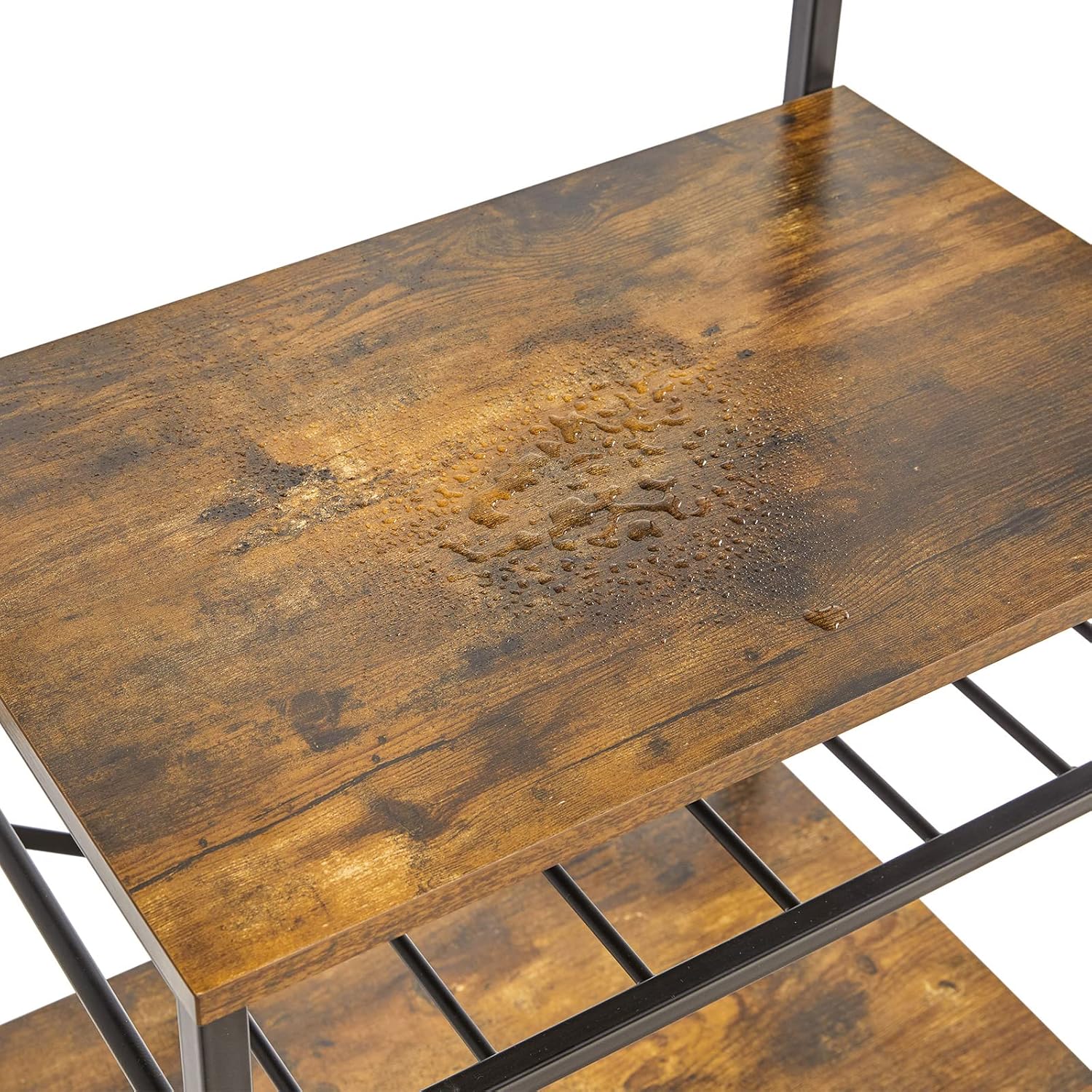 YMYNY レンジ台レンジボード 5層 キッチンワゴン 大型レンジ対応 工業用コーヒー バー ステーション 調節可能なワイン ホルダーと12個S字ラックを付き 幅59×奥行40×高さ143cm 茶色 YMYNY レンジ台レンジボード 5層 キッチンワゴン 大型レンジ対応 工業用コーヒー バー ステーション 調節可能なワイン ホルダーと12個S字ラックを付き 幅59×奥行40×高さ143cm 茶色