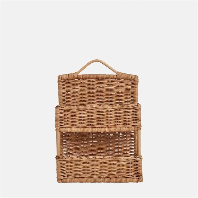 【急速出荷!】早い者勝ち 藤編 壁掛けバスケット 収納ボックス 実木 収納バスケット 手編み 二重収納バスケット 壁バスケット 浴室収納 デザインセンス スタイル