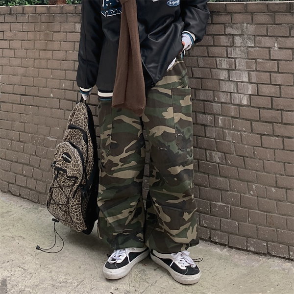 迷彩カーゴパンツ裾紐付き FA-007 モッシオーク リアルツリーカモ