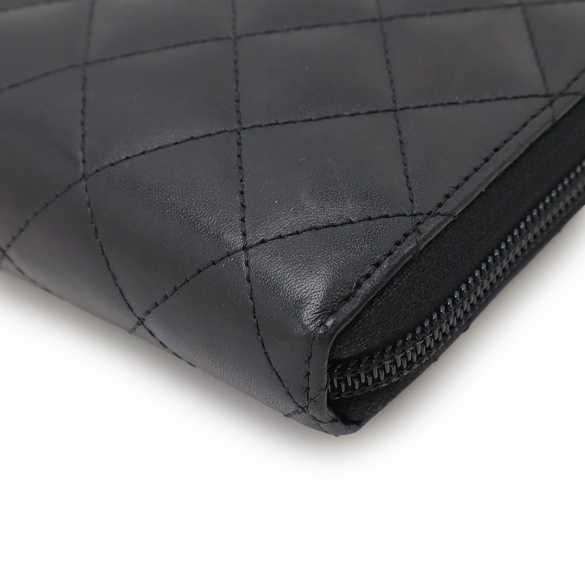 カンボンライン ココマーク ラウンドファスナー 長財布 ソフトカーフ レザー エナメル ブラック 黒 ピンク A5007 カンボンライン ココマーク ラウンドファスナー 長財布 ソフトカーフ レザー エナメル ブラック 黒 ピンク A5007