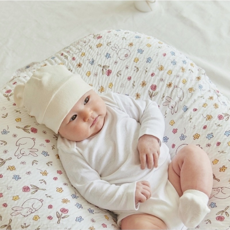 ロトトクッション Rabbit Flower White/Pink 逆流クッション 授乳枕 斜面枕 ベビー枕 うつ伏せ遊び 出産祝い 赤ちゃん 新生児 吐き戻し防止 韓国製