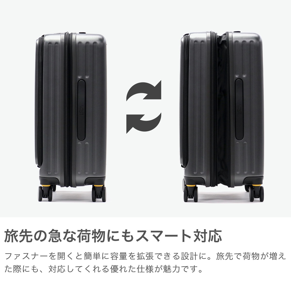 スーツケース フロントオープン Mサイズ M キャリケース 拡張 ストッパー付き おしゃれ シンプル 45L 54L TSロック 4輪 双輪 C GEAR 310-4001 スーツケース フロントオープン Mサイズ M キャリケース 拡張 ストッパー付き おしゃれ シンプル 45L 54L TSロック 4輪 双輪 C GEAR 310-4001