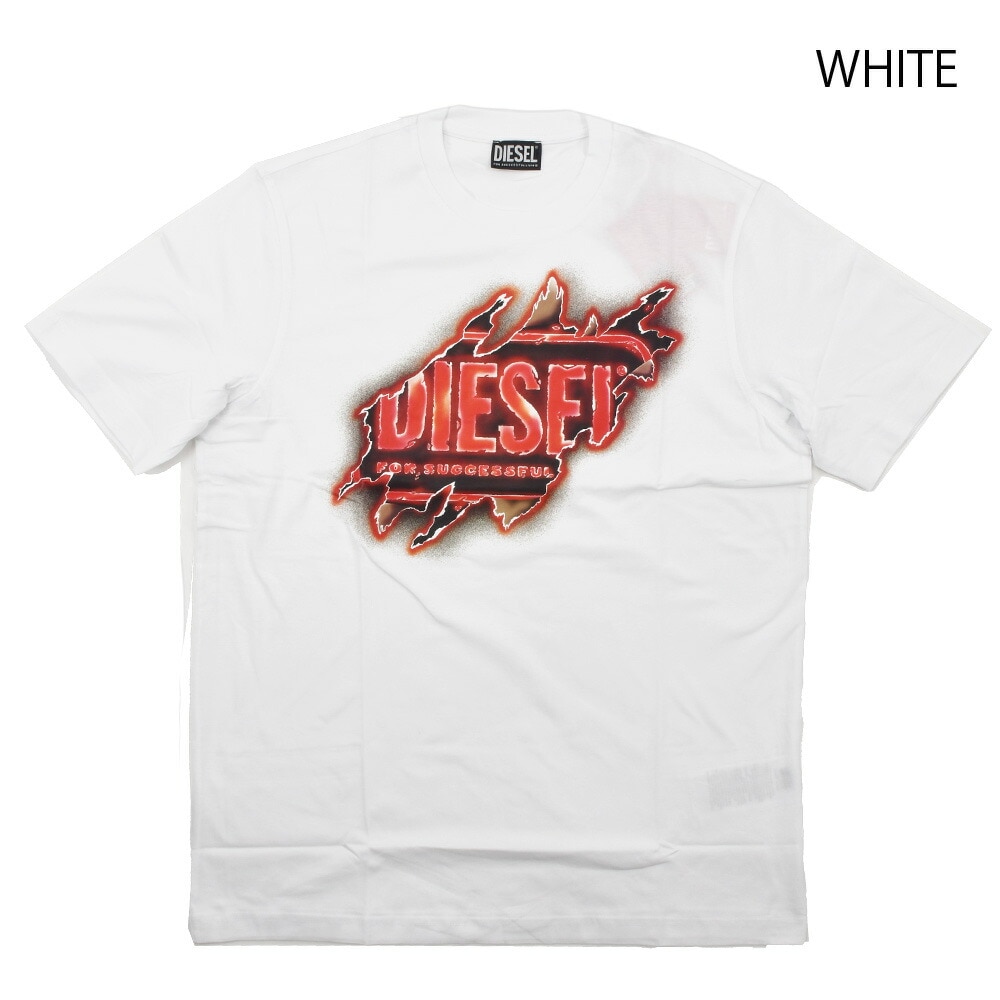 ディーゼル DIESEL Tシャツ メンズ カットソー クルーネック 半袖 クッキーロゴ ロゴT ブラック ホワイト 黒 白 DIESEL T JUST E43【送料無料】[a097540aaxj]