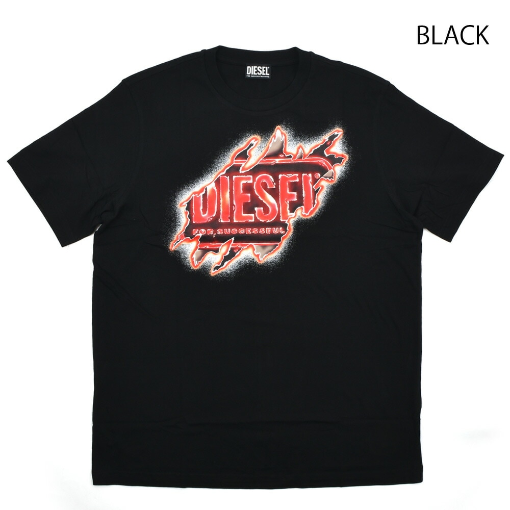 ディーゼル DIESEL Tシャツ メンズ カットソー クルーネック 半袖 クッキーロゴ ロゴT ブラック ホワイト 黒 白 DIESEL T JUST E43【送料無料】[a097540aaxj]