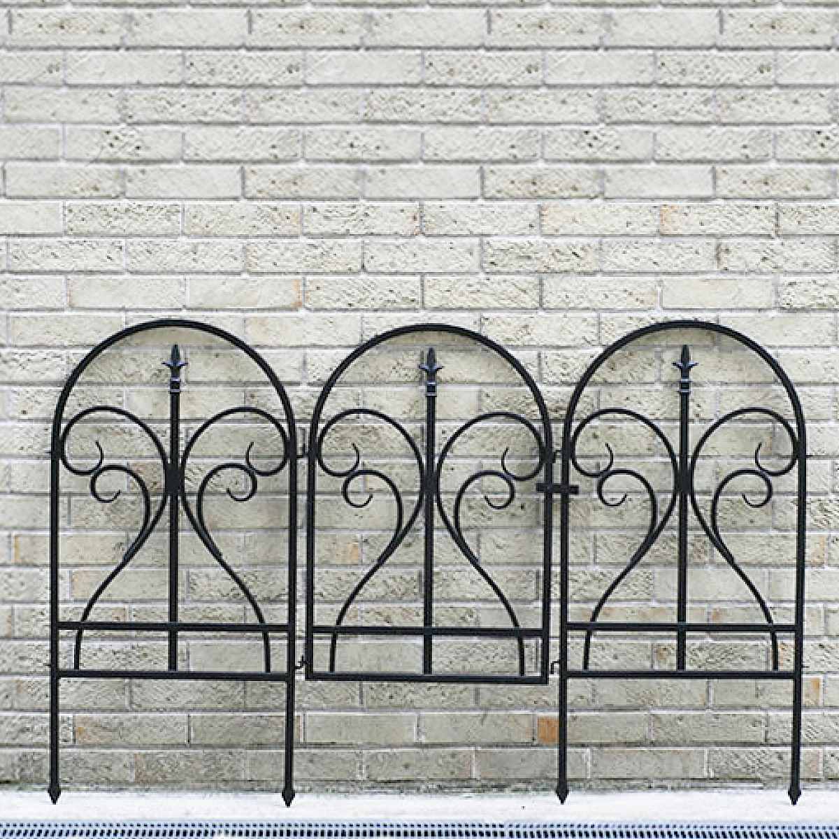 ゲート イージーゲートセット フィニアル ガーデンゲート アイアン ガーデンフェンス 柵 園芸 エクステリア 雑貨 花壇 庭 ベランダ バルコニー ガーデニング アイアンガーデンフェンス