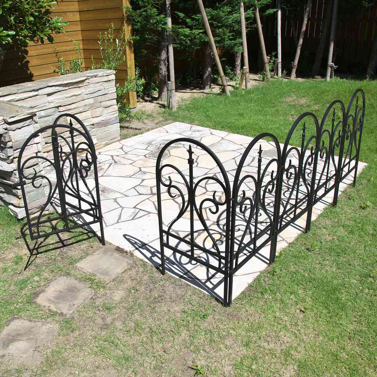 ゲート イージーゲートセット フィニアル ガーデンゲート アイアン ガーデンフェンス 柵 園芸 エクステリア 雑貨 花壇 庭 ベランダ バルコニー ガーデニング アイアンガーデンフェンス