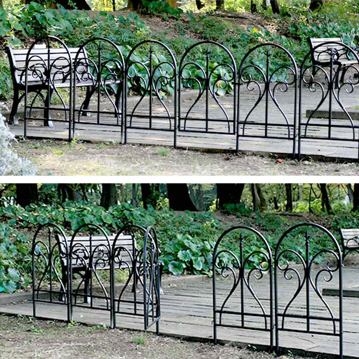 ゲート イージーゲートセット フィニアル ガーデンゲート アイアン ガーデンフェンス 柵 園芸 エクステリア 雑貨 花壇 庭 ベランダ バルコニー ガーデニング アイアンガーデンフェンス
