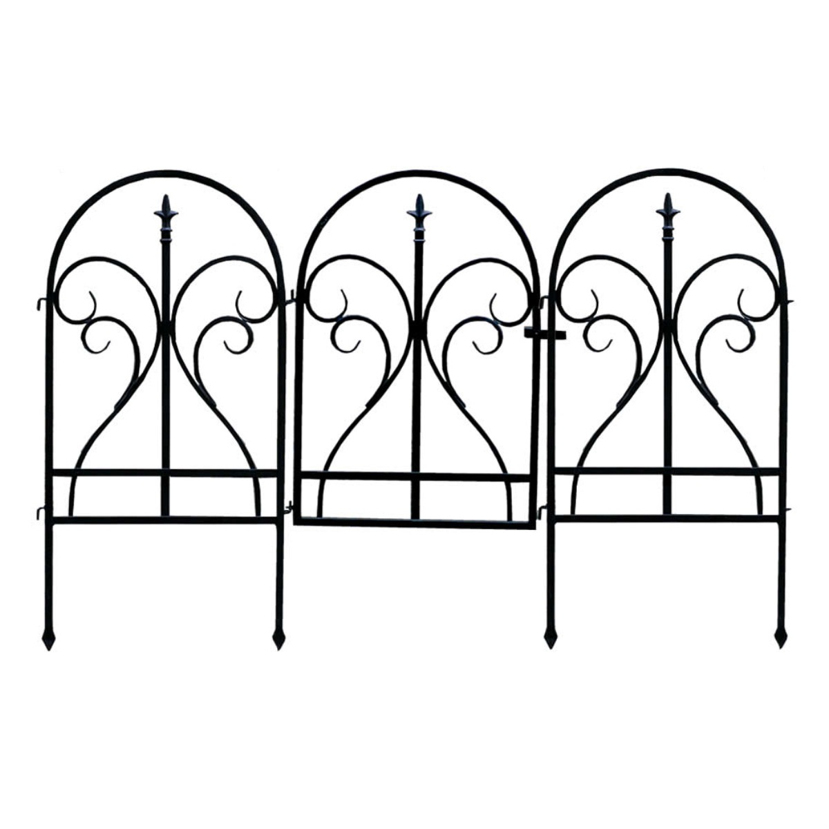 ゲート イージーゲートセット フィニアル ガーデンゲート アイアン ガーデンフェンス 柵 園芸 エクステリア 雑貨 花壇 庭 ベランダ バルコニー ガーデニング アイアンガーデンフェンス