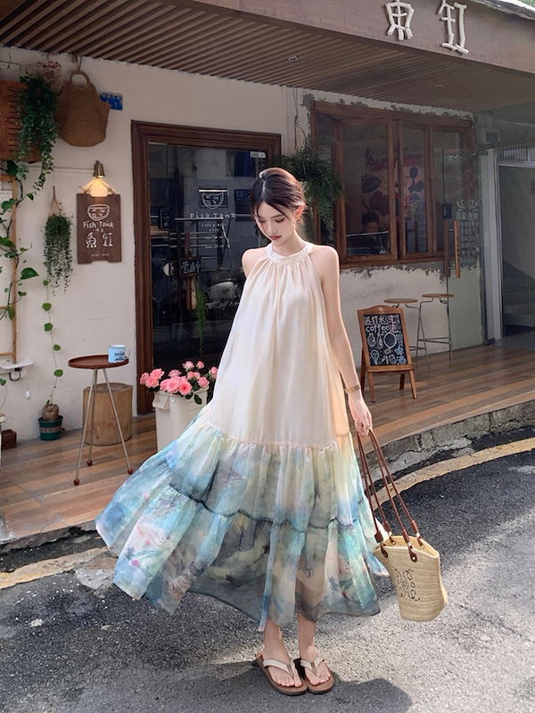 Qoo10] 2024夏 韓国ワンピース ドレス ホル