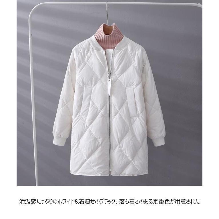 新作登場 ダウンコート レディース ダウンジャケット 冬 キルティングコート アウター コート 防寒服 黒 白 冬コート ダウン 体型カバー 中綿コート 通勤