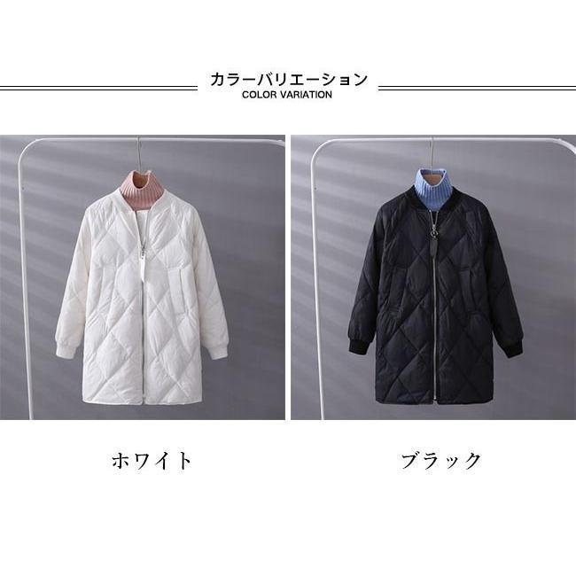新作登場 ダウンコート レディース ダウンジャケット 冬 キルティングコート アウター コート 防寒服 黒 白 冬コート ダウン 体型カバー 中綿コート 通勤