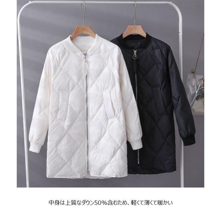 新作登場 ダウンコート レディース ダウンジャケット 冬 キルティングコート アウター コート 防寒服 黒 白 冬コート ダウン 体型カバー 中綿コート 通勤
