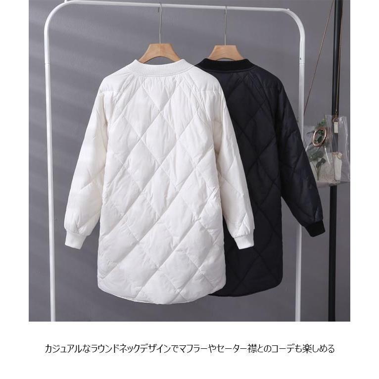 新作登場 ダウンコート レディース ダウンジャケット 冬 キルティングコート アウター コート 防寒服 黒 白 冬コート ダウン 体型カバー 中綿コート 通勤
