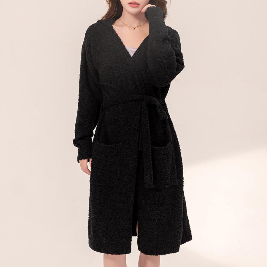 ルームウェア レディース ガウン 長袖 フード付き 防寒 羽織り カーディガン Vネック 前開き ポケット 秋冬 ルームウェア レディース ガウン 長袖 フード付き 防寒 羽織り カーディガン Vネック 前開き ポケット 秋冬