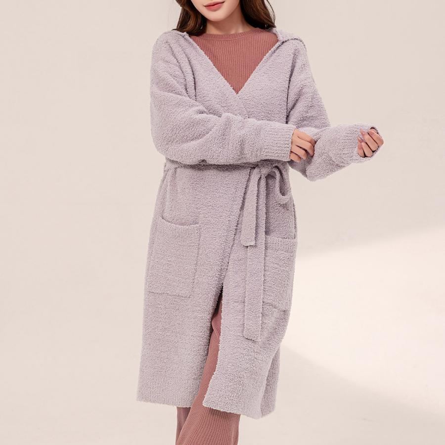 ルームウェア レディース ガウン 長袖 フード付き 防寒 羽織り カーディガン Vネック 前開き ポケット 秋冬 ルームウェア レディース ガウン 長袖 フード付き 防寒 羽織り カーディガン Vネック 前開き ポケット 秋冬