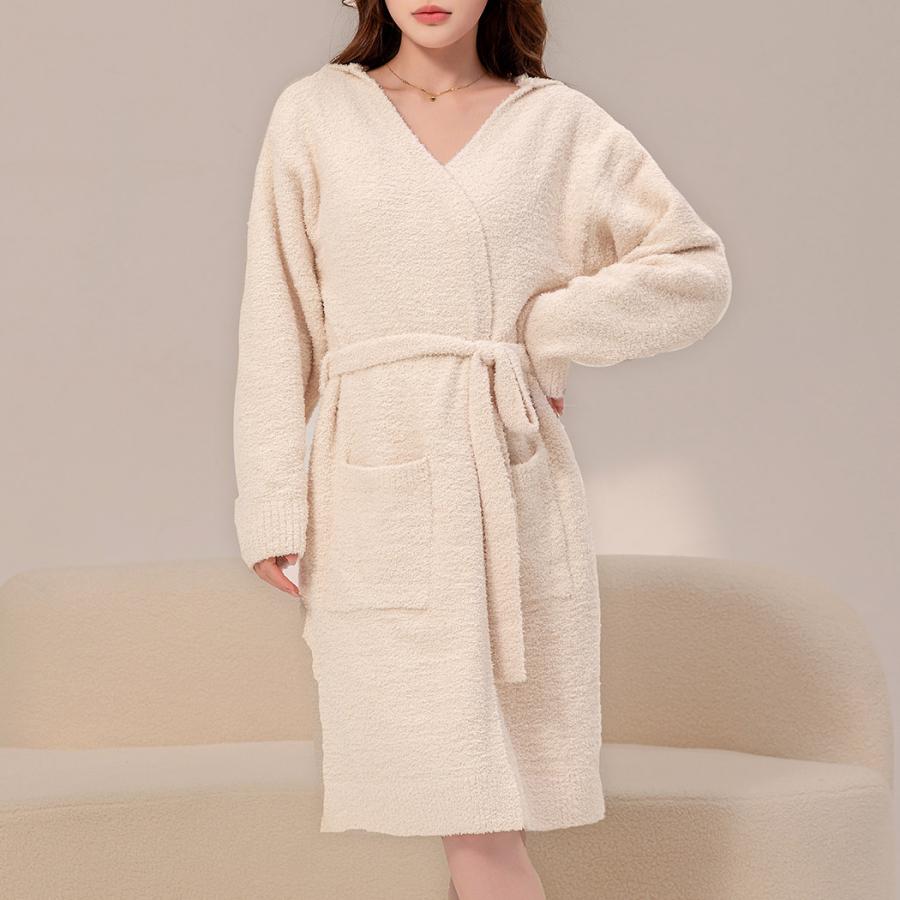 ルームウェア レディース ガウン 長袖 フード付き 防寒 羽織り カーディガン Vネック 前開き ポケット 秋冬 ルームウェア レディース ガウン 長袖 フード付き 防寒 羽織り カーディガン Vネック 前開き ポケット 秋冬