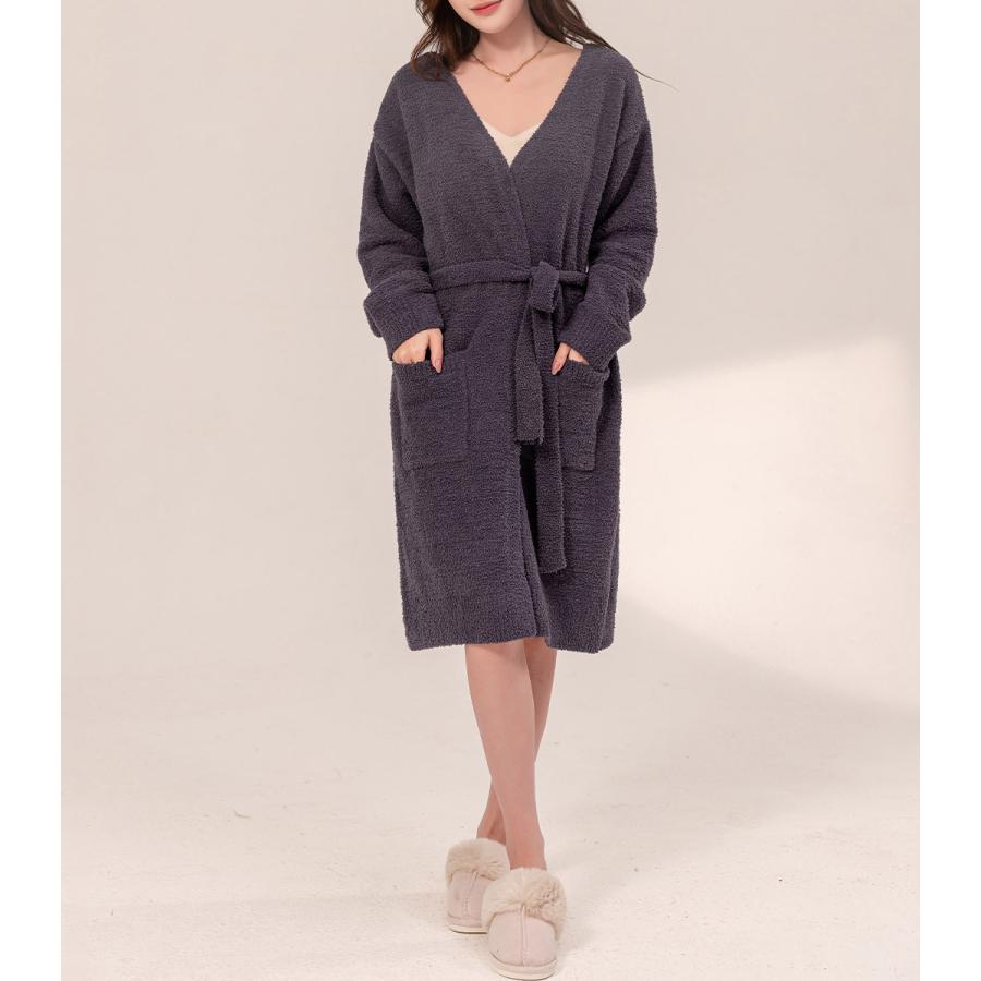 ルームウェア レディース ガウン 長袖 フード付き 防寒 羽織り カーディガン Vネック 前開き ポケット 秋冬 ルームウェア レディース ガウン 長袖 フード付き 防寒 羽織り カーディガン Vネック 前開き ポケット 秋冬