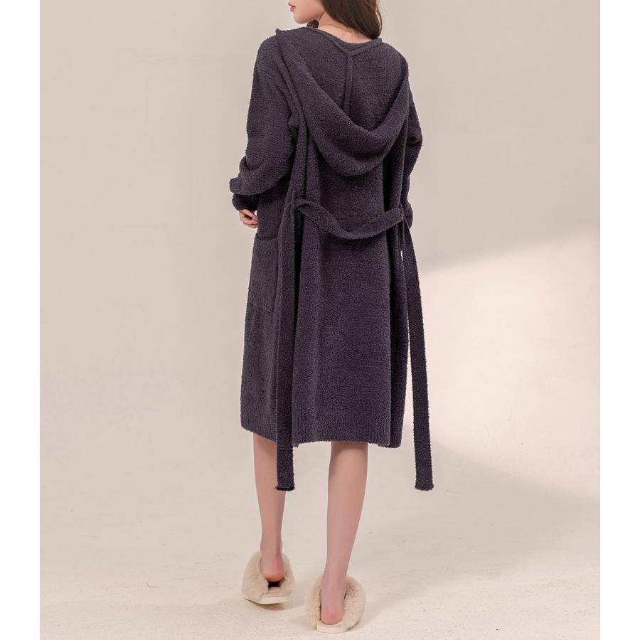 ルームウェア レディース ガウン 長袖 フード付き 防寒 羽織り カーディガン Vネック 前開き ポケット 秋冬 ルームウェア レディース ガウン 長袖 フード付き 防寒 羽織り カーディガン Vネック 前開き ポケット 秋冬