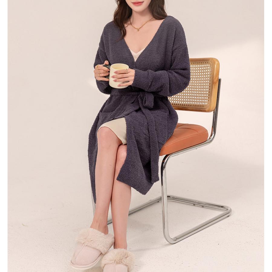 ルームウェア レディース ガウン 長袖 フード付き 防寒 羽織り カーディガン Vネック 前開き ポケット 秋冬 ルームウェア レディース ガウン 長袖 フード付き 防寒 羽織り カーディガン Vネック 前開き ポケット 秋冬