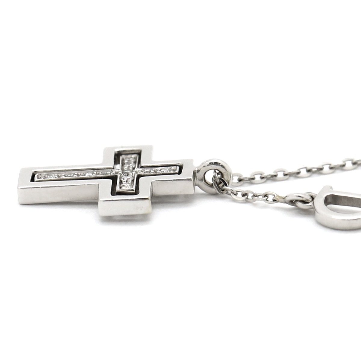 ダミアーニ DAMIANI ネックレス ベルエポック K18WG ダイヤモンド ホワイトゴールド ペンダント Au750 18金 ダイヤ クロス 十字架 【箱】【中古】