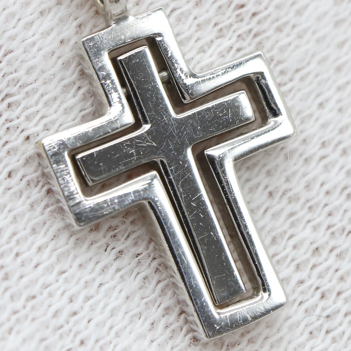 ダミアーニ DAMIANI ネックレス ベルエポック K18WG ダイヤモンド ホワイトゴールド ペンダント Au750 18金 ダイヤ クロス 十字架 【箱】【中古】