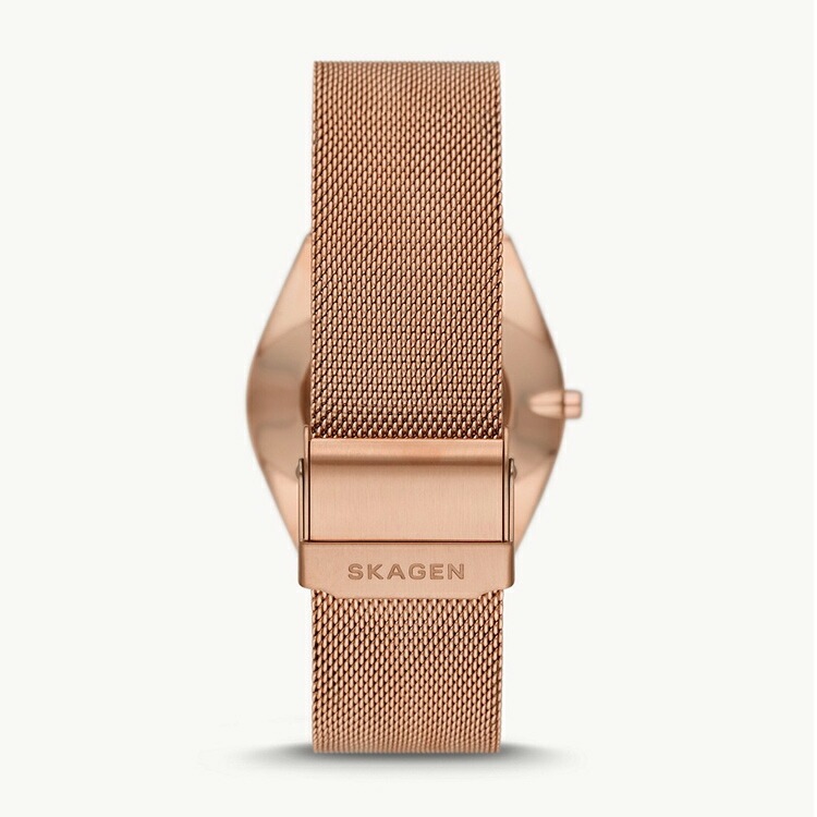 スカーゲン Grenen ウルトラスリム 二針 ローズゴールドトーン ステンレススチール メッシュウォッチ #SKW6827