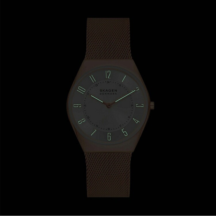 スカーゲン Grenen ウルトラスリム 二針 ローズゴールドトーン ステンレススチール メッシュウォッチ #SKW6827