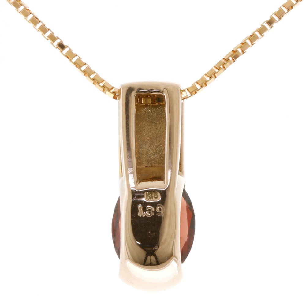 ネックレス 18金 K18ピンクゴールド ガーネット 中古 美品 ネックレス 18金 K18ピンクゴールド ガーネット 中古 美品