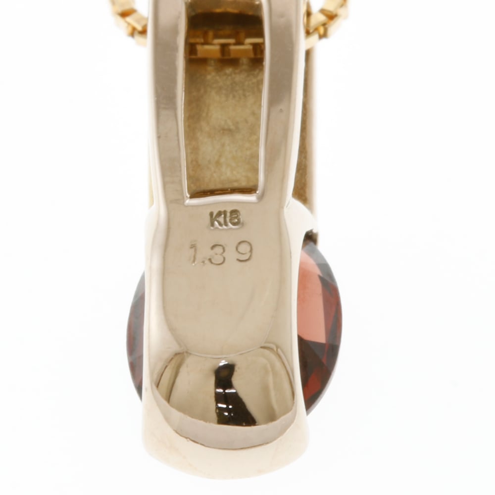 ネックレス 18金 K18ピンクゴールド ガーネット 中古 美品 ネックレス 18金 K18ピンクゴールド ガーネット 中古 美品