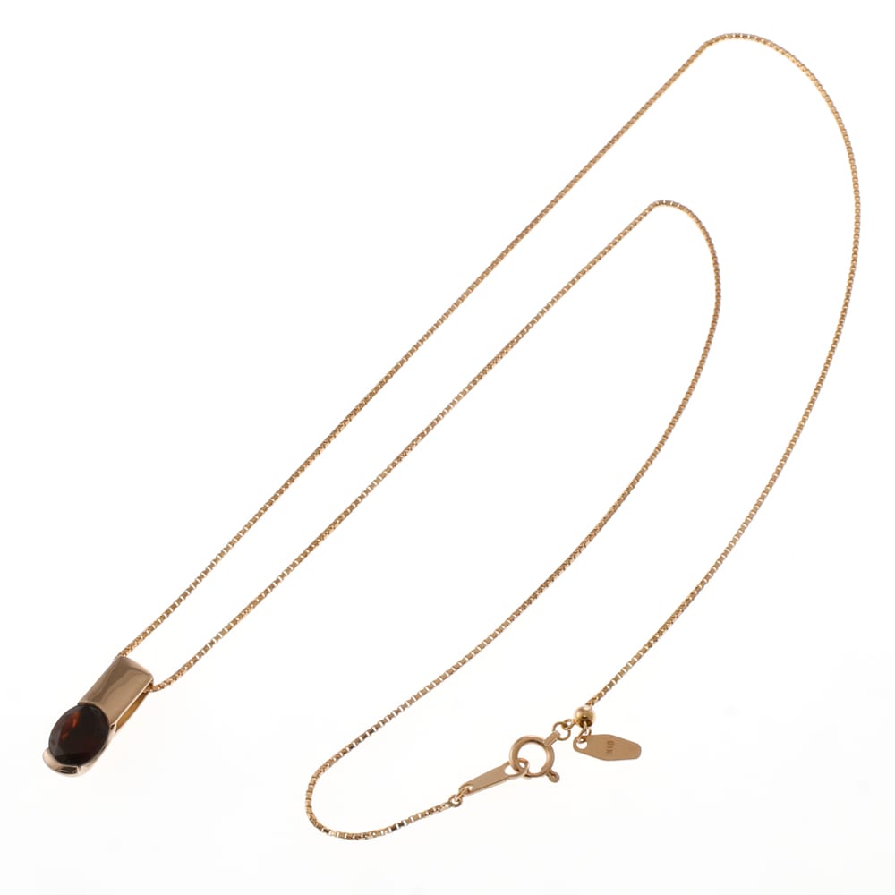 ネックレス 18金 K18ピンクゴールド ガーネット 中古 美品 ネックレス 18金 K18ピンクゴールド ガーネット 中古 美品