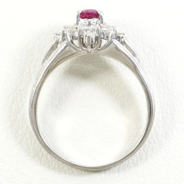 PT900 プラチナ リング 指輪 14号 ルビー 0.52 ダイヤ 0.30 ジュエリー 中古 PT900 プラチナ リング 指輪 14号 ルビー 0.52 ダイヤ 0.30 ジュエリー 中古