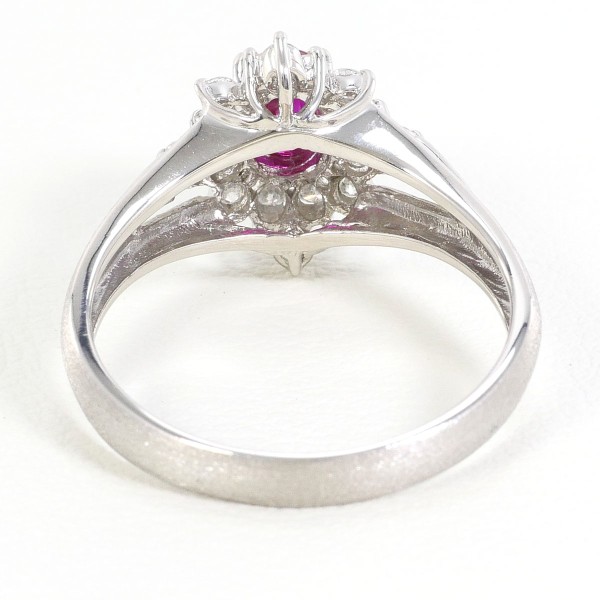 PT900 プラチナ リング 指輪 14号 ルビー 0.52 ダイヤ 0.30 ジュエリー 中古 PT900 プラチナ リング 指輪 14号 ルビー 0.52 ダイヤ 0.30 ジュエリー 中古