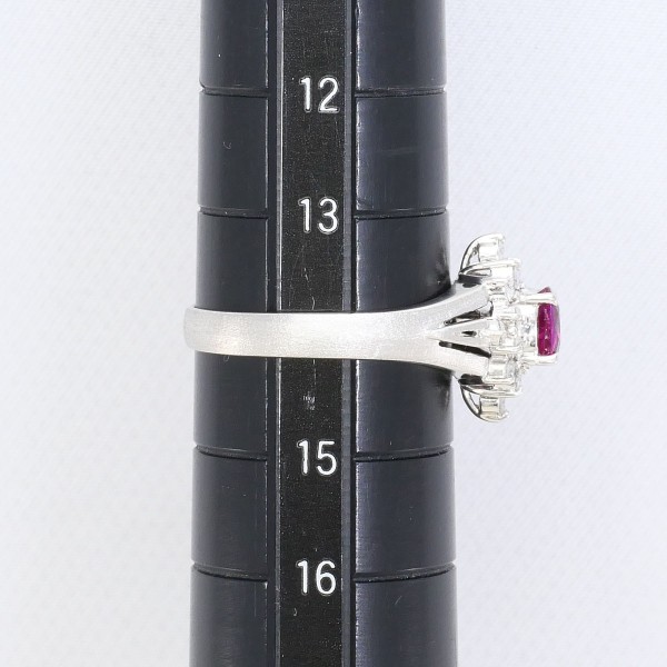 PT900 プラチナ リング 指輪 14号 ルビー 0.52 ダイヤ 0.30 ジュエリー 中古 PT900 プラチナ リング 指輪 14号 ルビー 0.52 ダイヤ 0.30 ジュエリー 中古