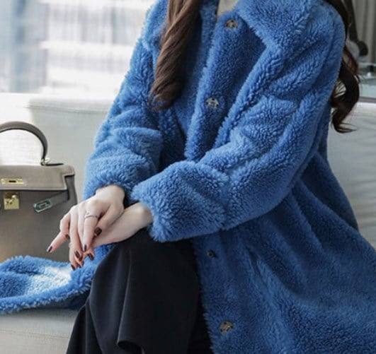 Qoo10] もこもこロングコート アウター ロング丈