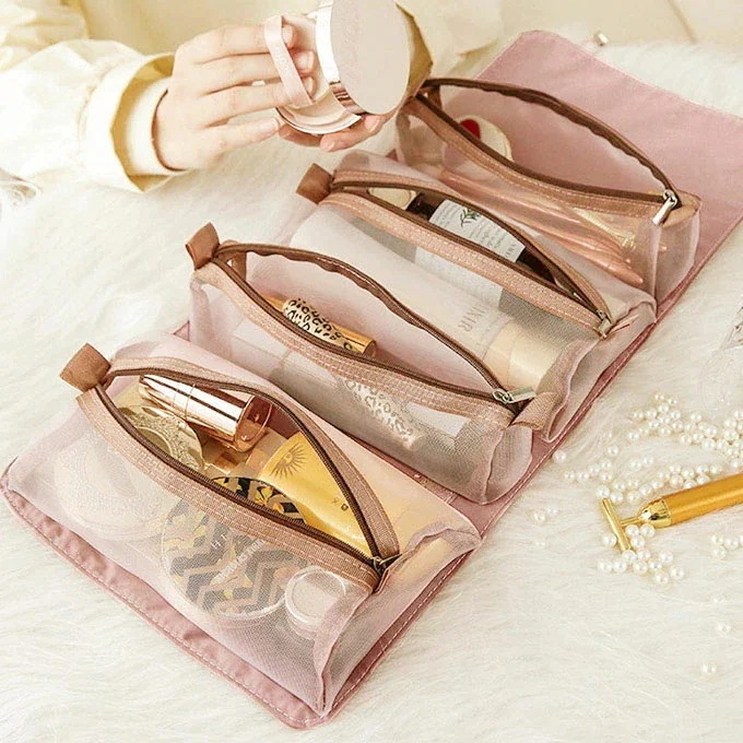 1つ買うと10個無料コスメポーチ 小物 バッグ ポーチ コスメバッグ バッグインバッグ ポーチ メッシュ トラベル 出張 携帯 旅行 ジム プール 海 ヨガ 洗面 メイクポーチ 収納ポーチ 化粧ポ