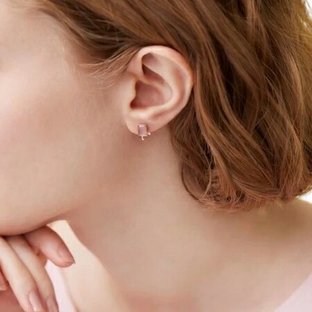 4cc515808【送料無料】【ラッピング無料】カナルヨンドシー Canal 4℃ カナル4℃ シルバー ピアス/片耳用 ローズ・クォーツ/キュービックジルコニア ブランド 正規品 新品 ギフト プ