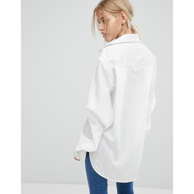 カレントエアー レディース トップス ブラウス・シャツ【Current Air White Shirt with Fine Stripe】White カレントエアー レディース トップス ブラウス・シャツ【Current Air White Shirt with Fine Stripe】White