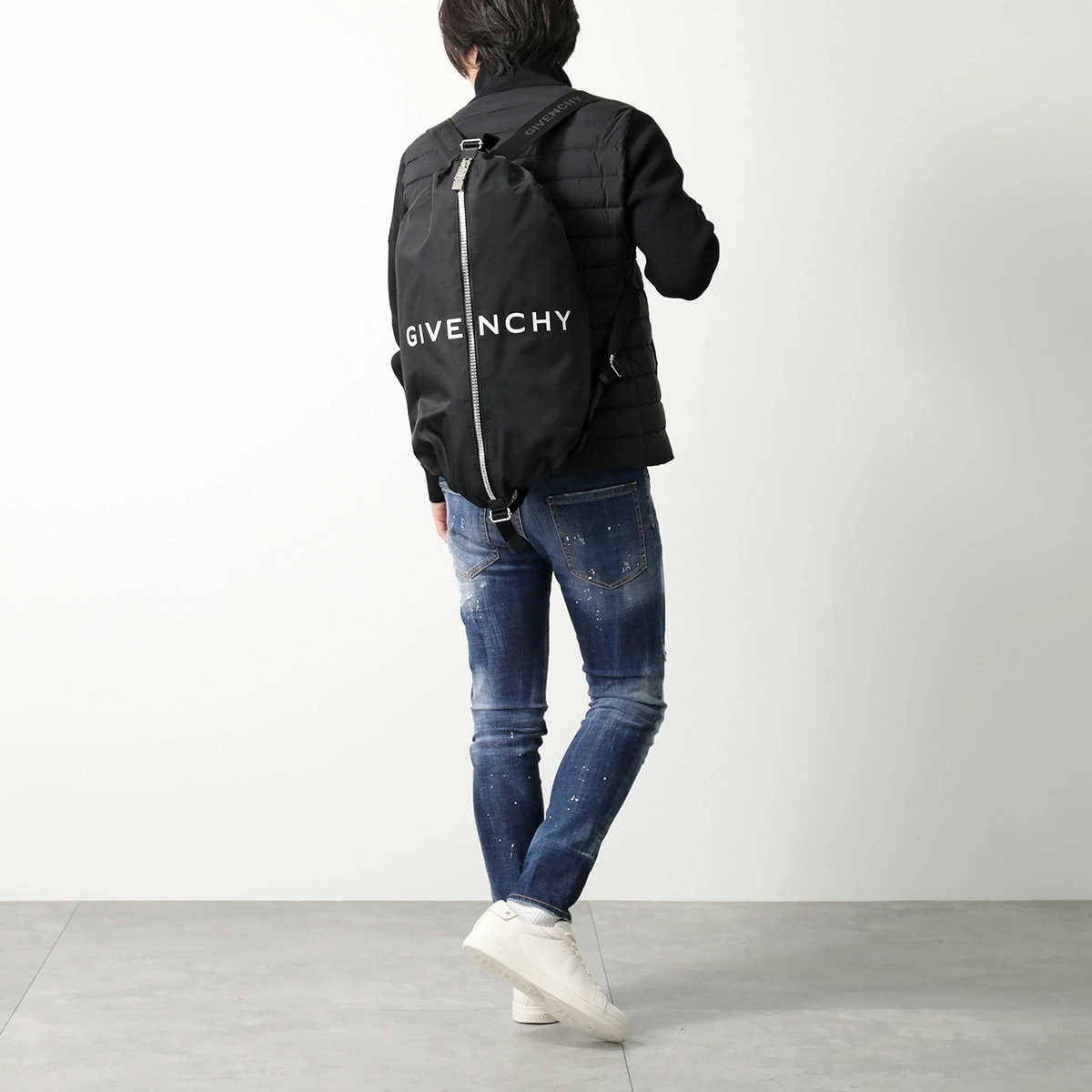 GIVENCHY ジバンシィ バックパック G-ZIP BACKPACK M BK50A8K1JE メンズ ハンドバッグ ナイロン ロゴ リュック 001/BLACK