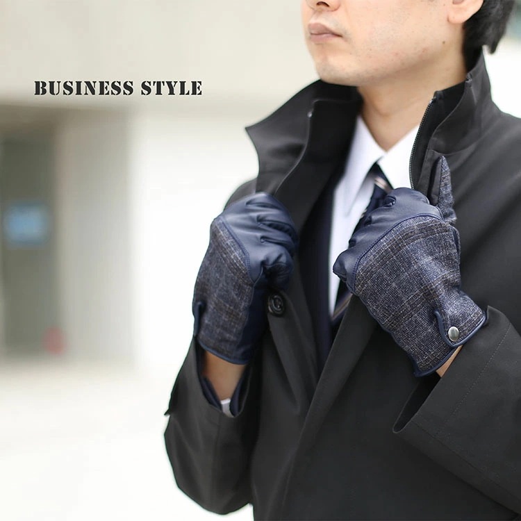 レザー グローブ 手袋 メンズ 革 防寒 スマホ タブレット 対応 本革 羊革 秋 冬 男性 かっこいい 暖かい レザー手袋 革手袋 コンビネーション 【ネコポスで送料無料】 【名入れ 可能】 スマホ